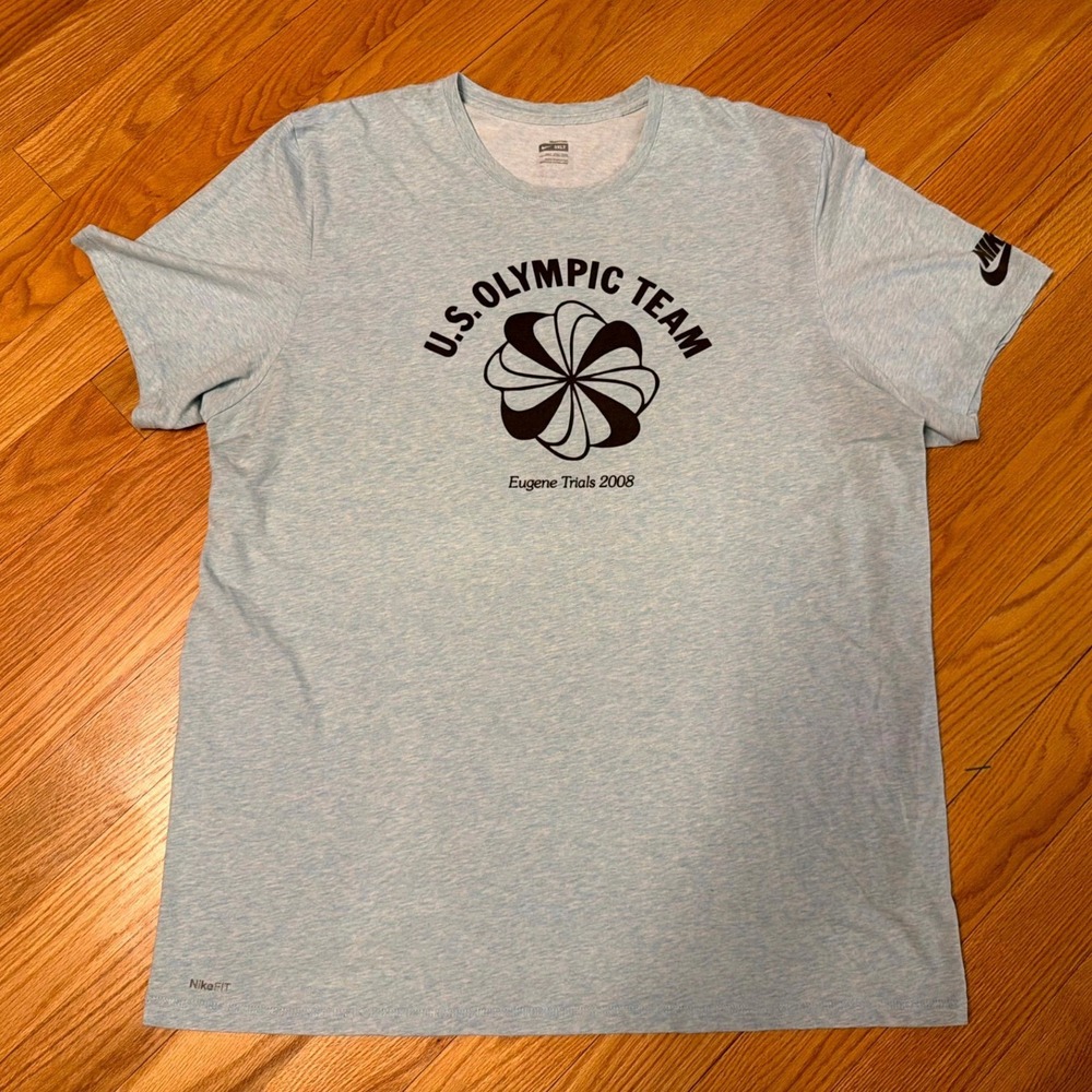 Nike US Olympic Team Eugene Trials 2008 T-Shirt Mens 3XLT Blue NikeFIT Dry Tee